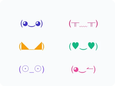 Ilustrasi Emoticon Jepang Kaomoji