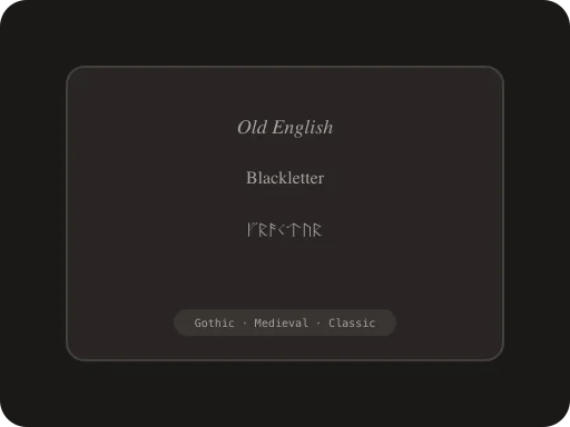 Ilustrasi Font Inggris Kuno Gothic