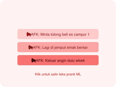Ilustrasi Prank Tulisan AFK ML | Meninggalkan Permainan