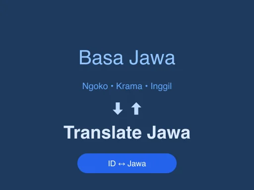 Ilustrasi Translate Bahasa Jawa (Ngoko, Krama Madya, Krama Inggil)